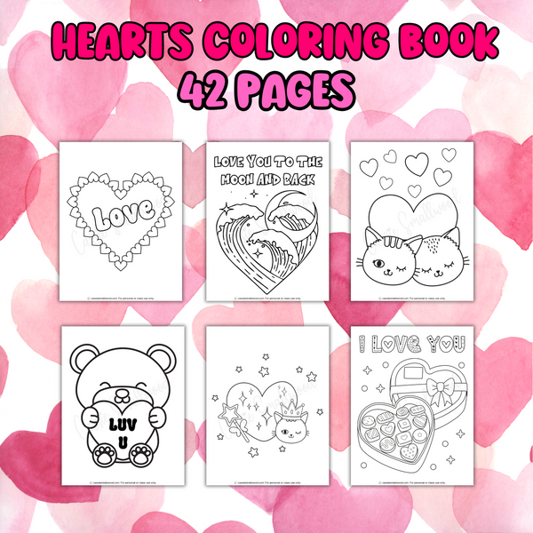 Printable heart coloring book pages â cassie smallwood