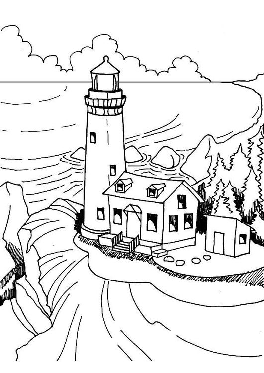 Explore the beauty of lighthouses with this coloring page