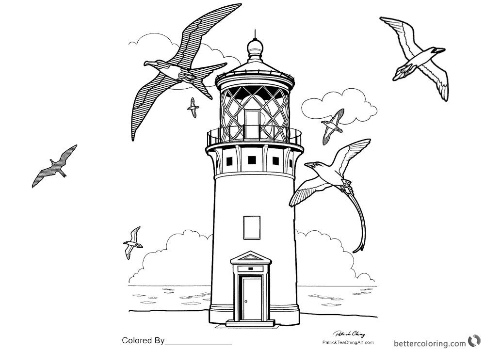 Lighthouse free printable coloring page lighthouse lighthousecoloring freecoloringpage freeprintablâ free printable coloring pages coloring pages lighthouse