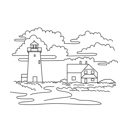 Lighthouse coloring page stock illustrations cliparts and royalty free lighthouse coloring page vectors