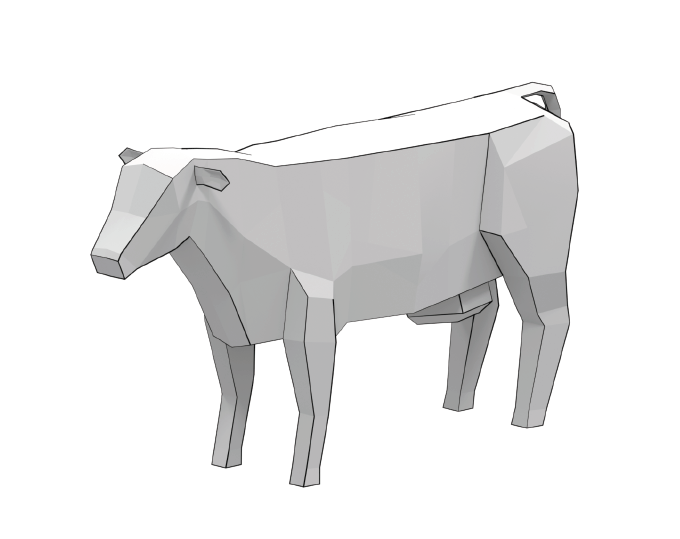 Cow low poly d papercraft free printable papercraft templates