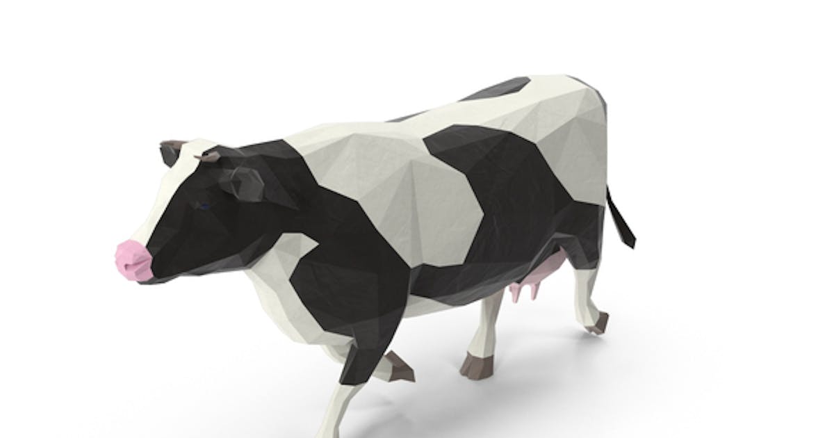 Low poly cow d incl dairy mammal