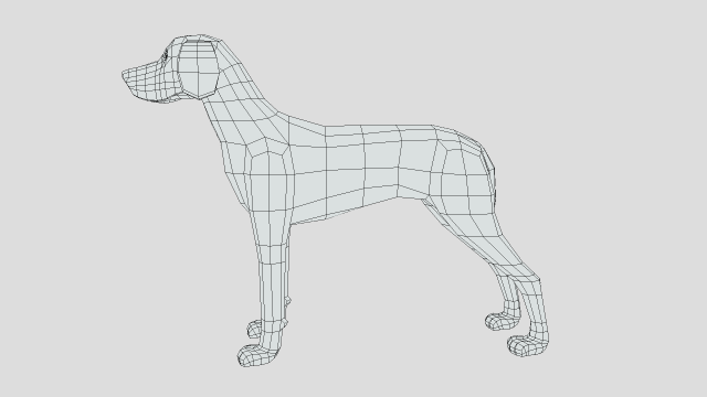Low poly cartoon hungarian vizsla dog d model in dog