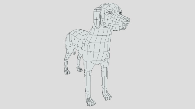 Low poly cartoon hungarian vizsla dog d model in dog