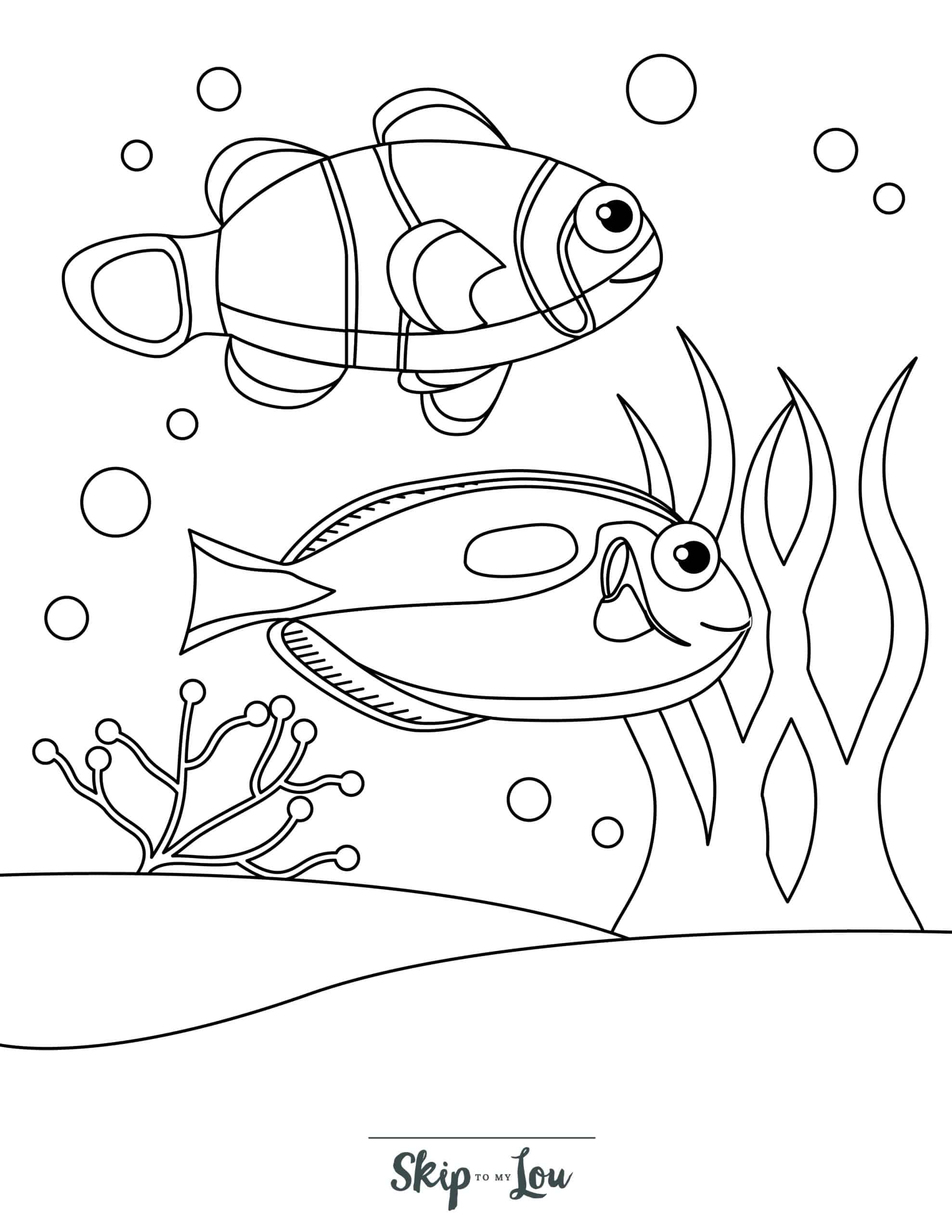 Free printable fish coloring pages skip to my lou