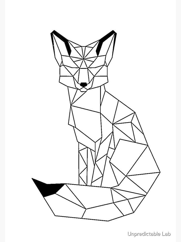 Geometric foxy i low poly i line art spiral notebook for sale by unpredictable lab