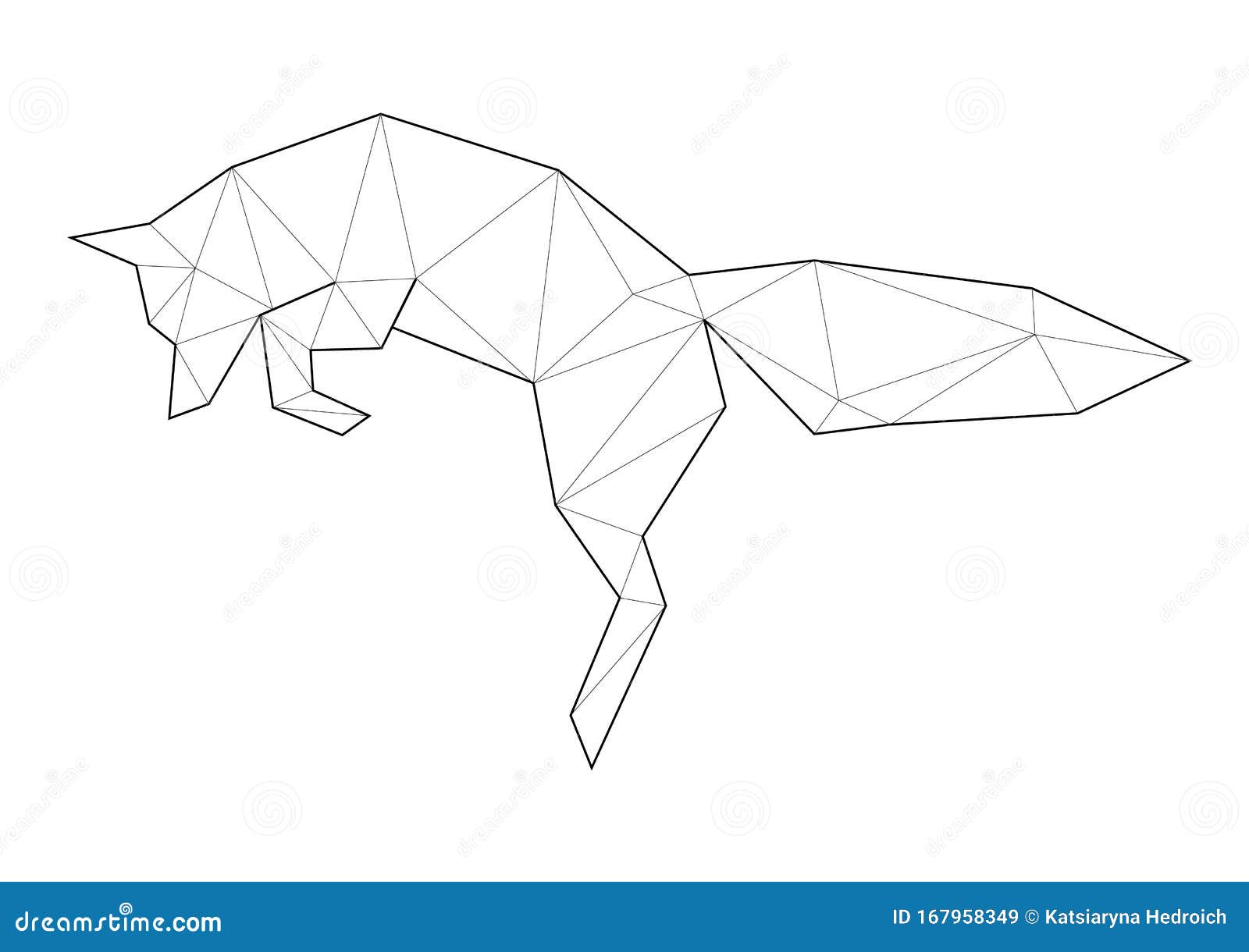 Low poly art of animals jumping fox good for wall decoration printable images suitable for coloring pages stock vector