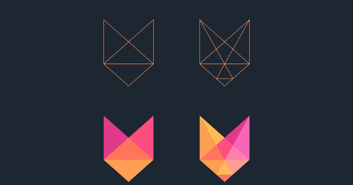 Low poly fox logo logos ft animal logo