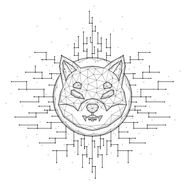 Premium vector shiba inu digital vector illustration on a white background cryptocurrency low poly design