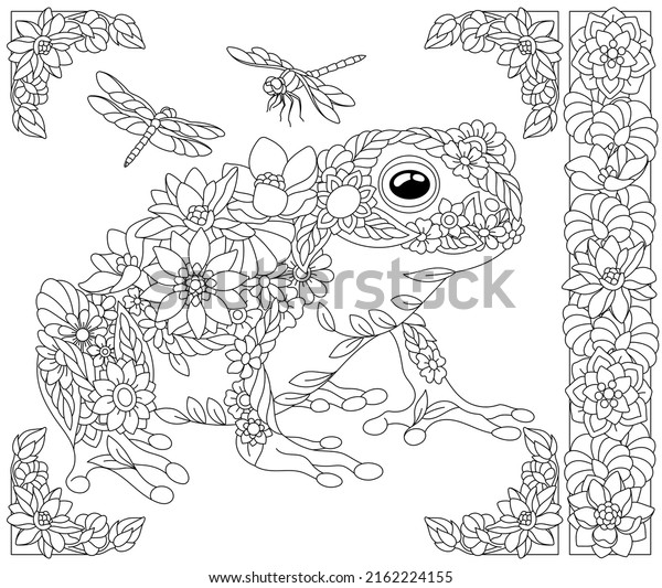 Frog border stock photos