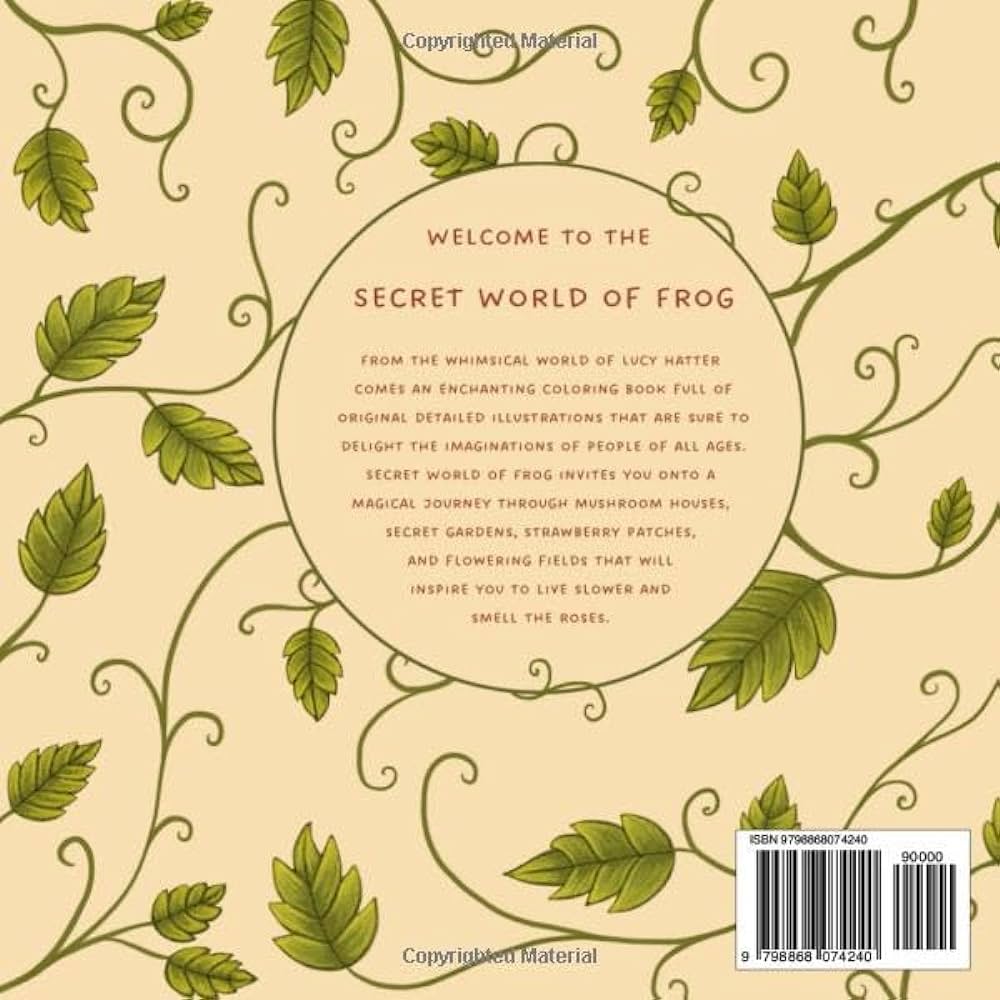 Secret world of frog an enchanting woodland journey an adult coloring book hatter lucy books