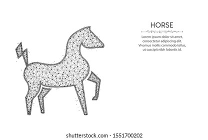 Powerful electric horse low poly design stock vector royalty free