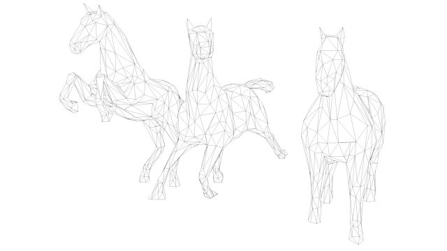 Lowpoly horses low