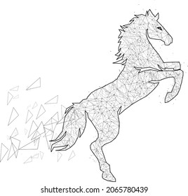 Low poly vector illustration horse stock vector royalty free