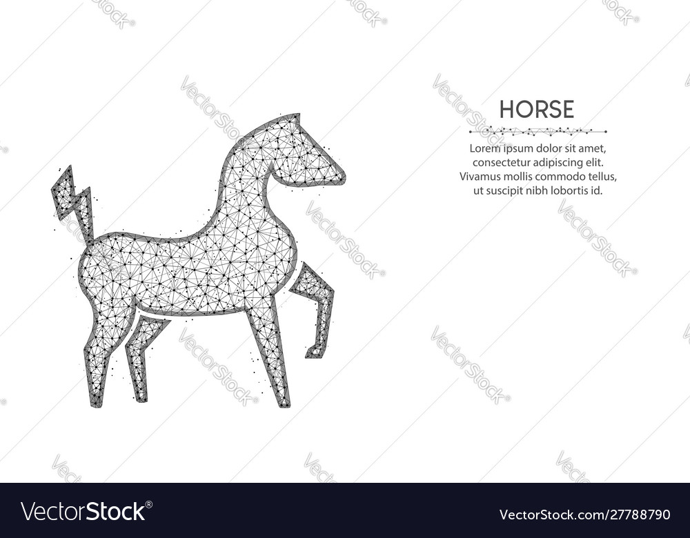 Powerful electric horse low poly design animal vector image