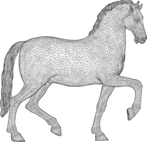 Horse d wireframe coloring page free printable coloring pages