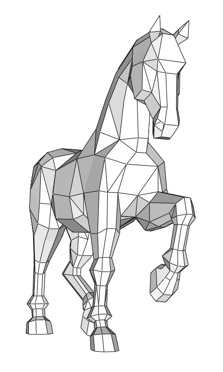 Horse diy metal welding low poly d model digital pattern pdf assembly scheme svg dxf cnc cut