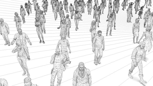 Colorful low poly people collection d model in other