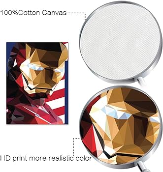 Megiri art wall der superheroïiron man low poly art framed print canvas painting picture wall art for home office x inch no framed home kitchen