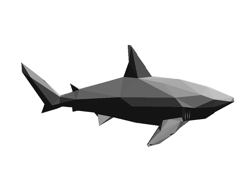 Shark low poly d papercraft free printable papercraft templates