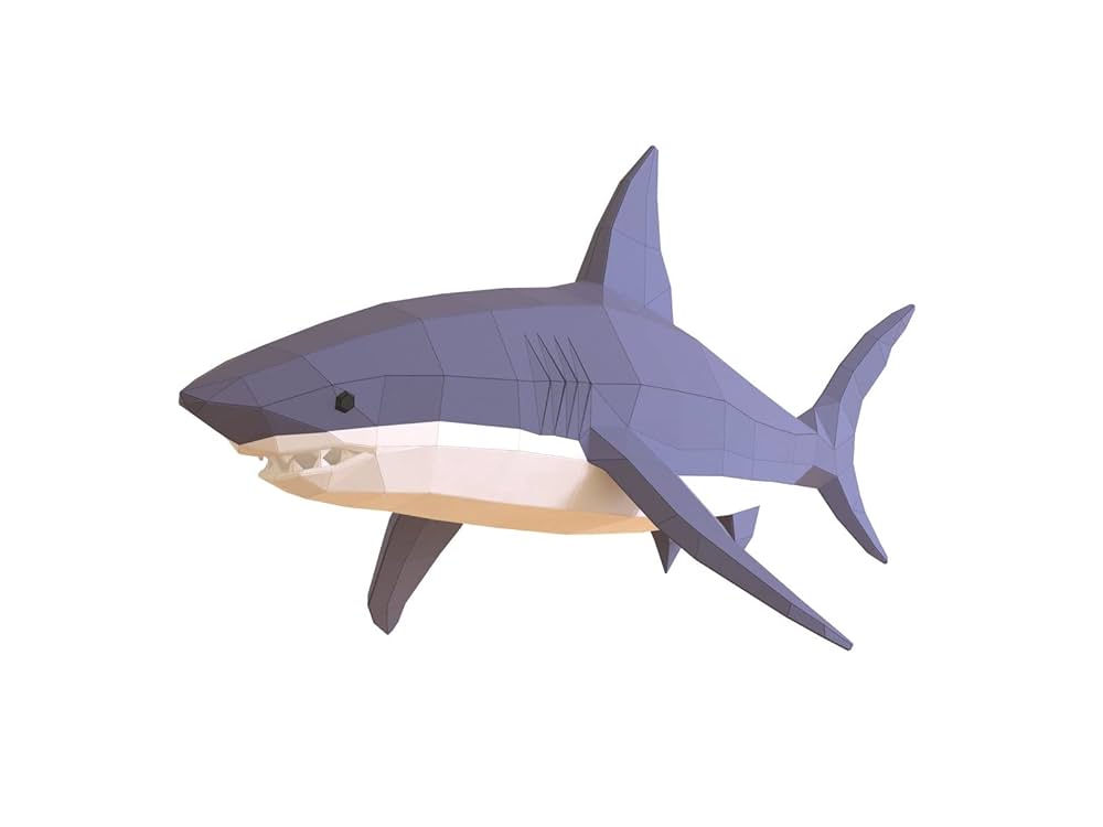 Shark paper sculpturepre