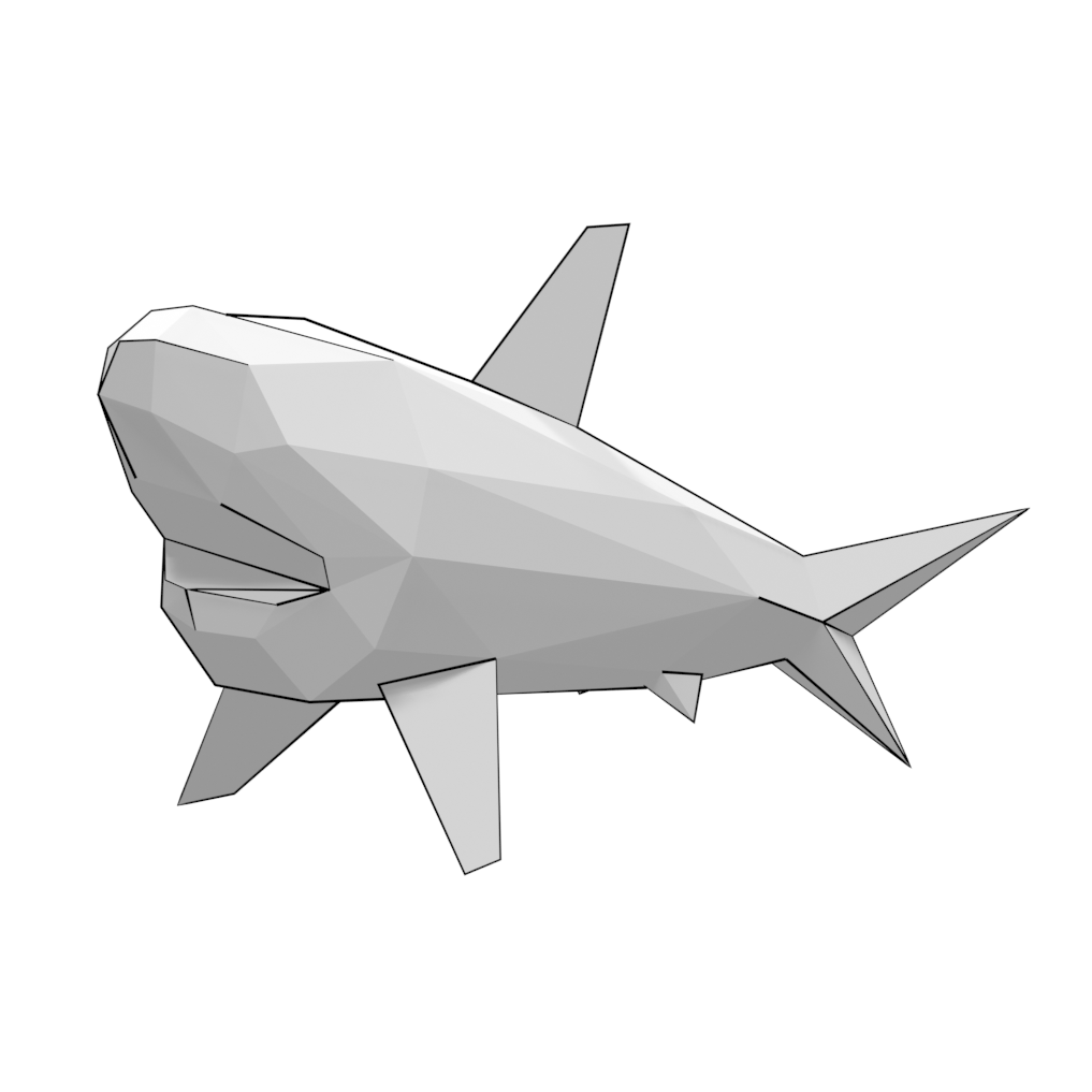 D papercraft model of shark free printable papercraft templates