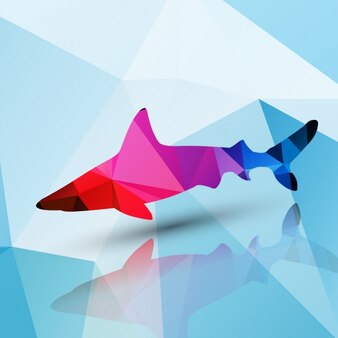 Low poly shark vectors illustrations for free download