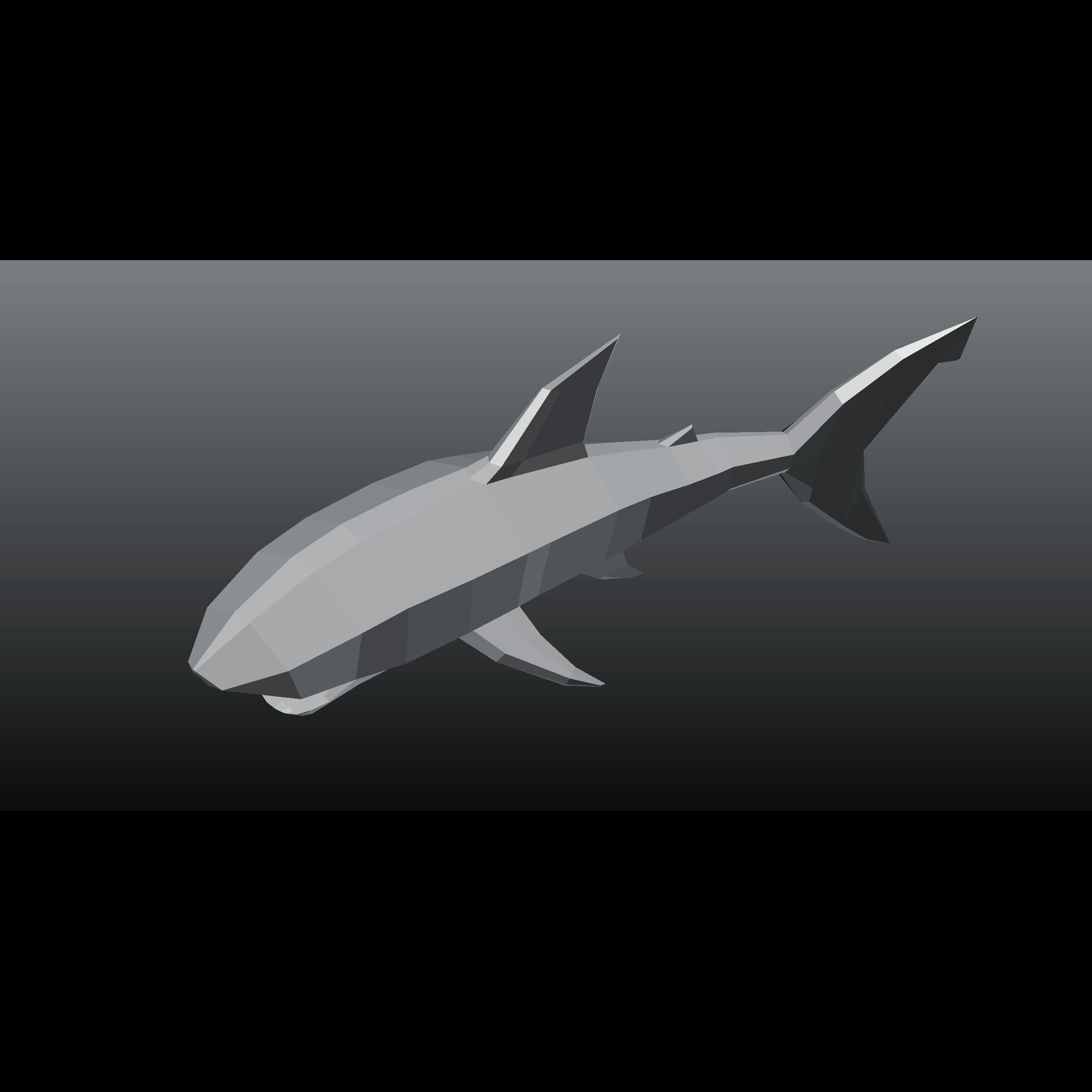 Stl file low poly shark ðãmodel to download and d printãcults