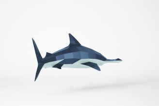 Shark hammer pdf template low poly diy sculpture