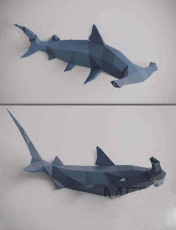 Shark low poly papercraft giftdiy pdf