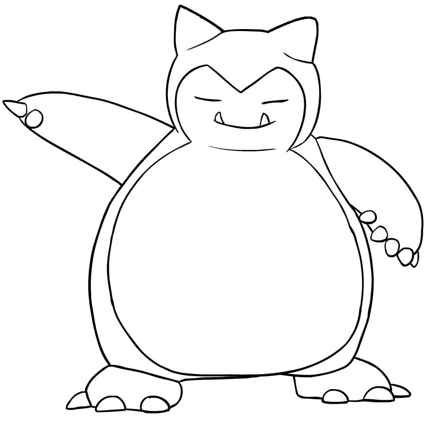 Cool snorlax coloring page
