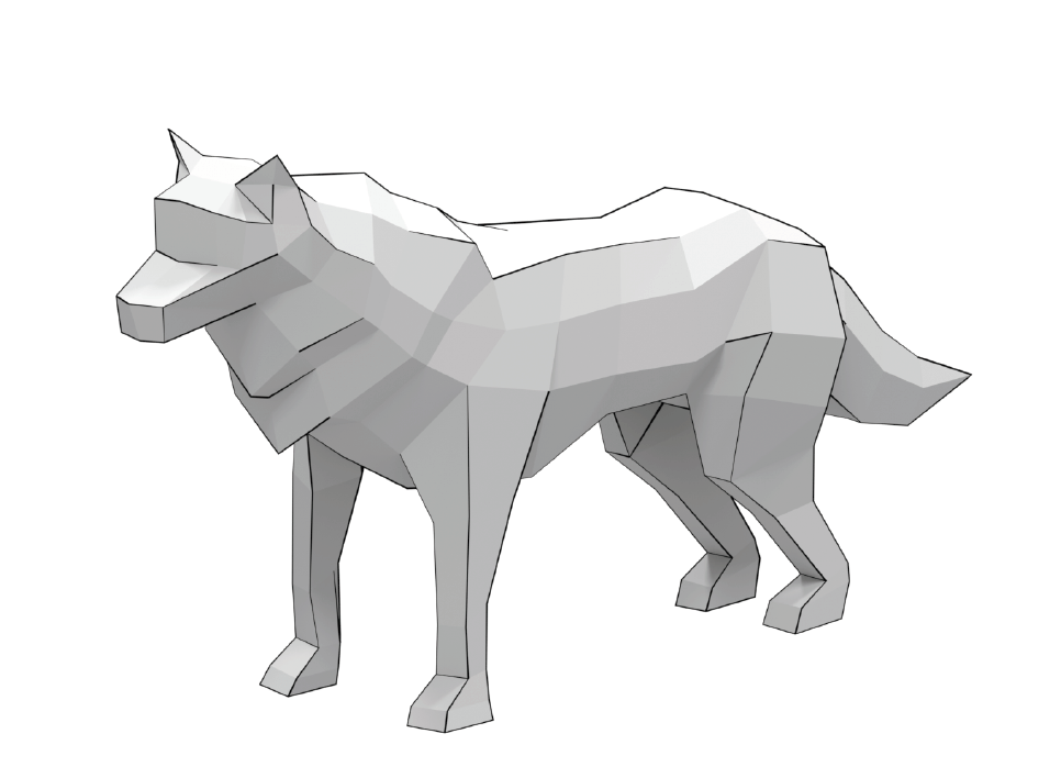 Wolf low poly d papercraft free printable papercraft templates