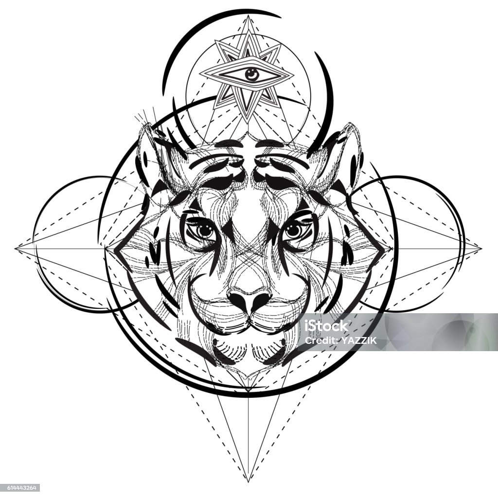 Wolf head lowpoly sketch stock illustration