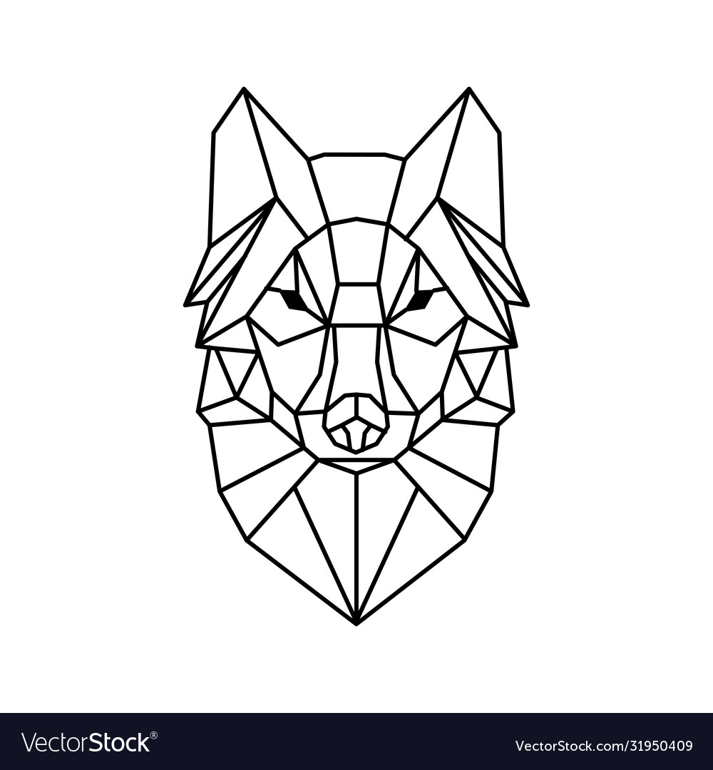 Low poly wolf design royalty free vector image