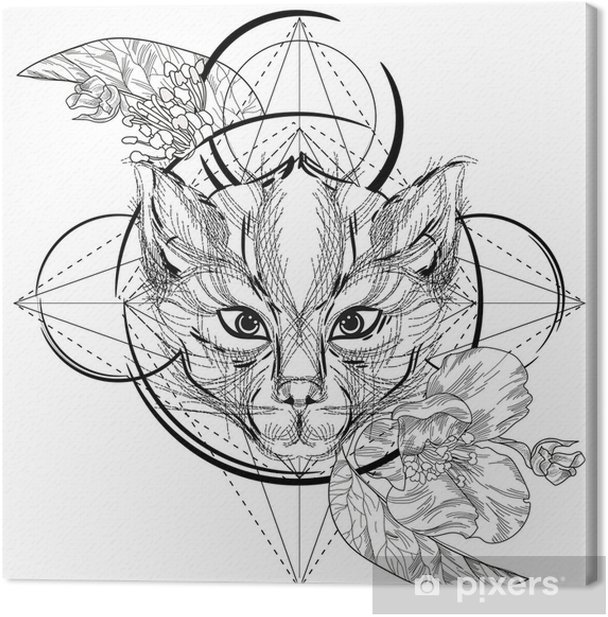 Canvas print wolf head low