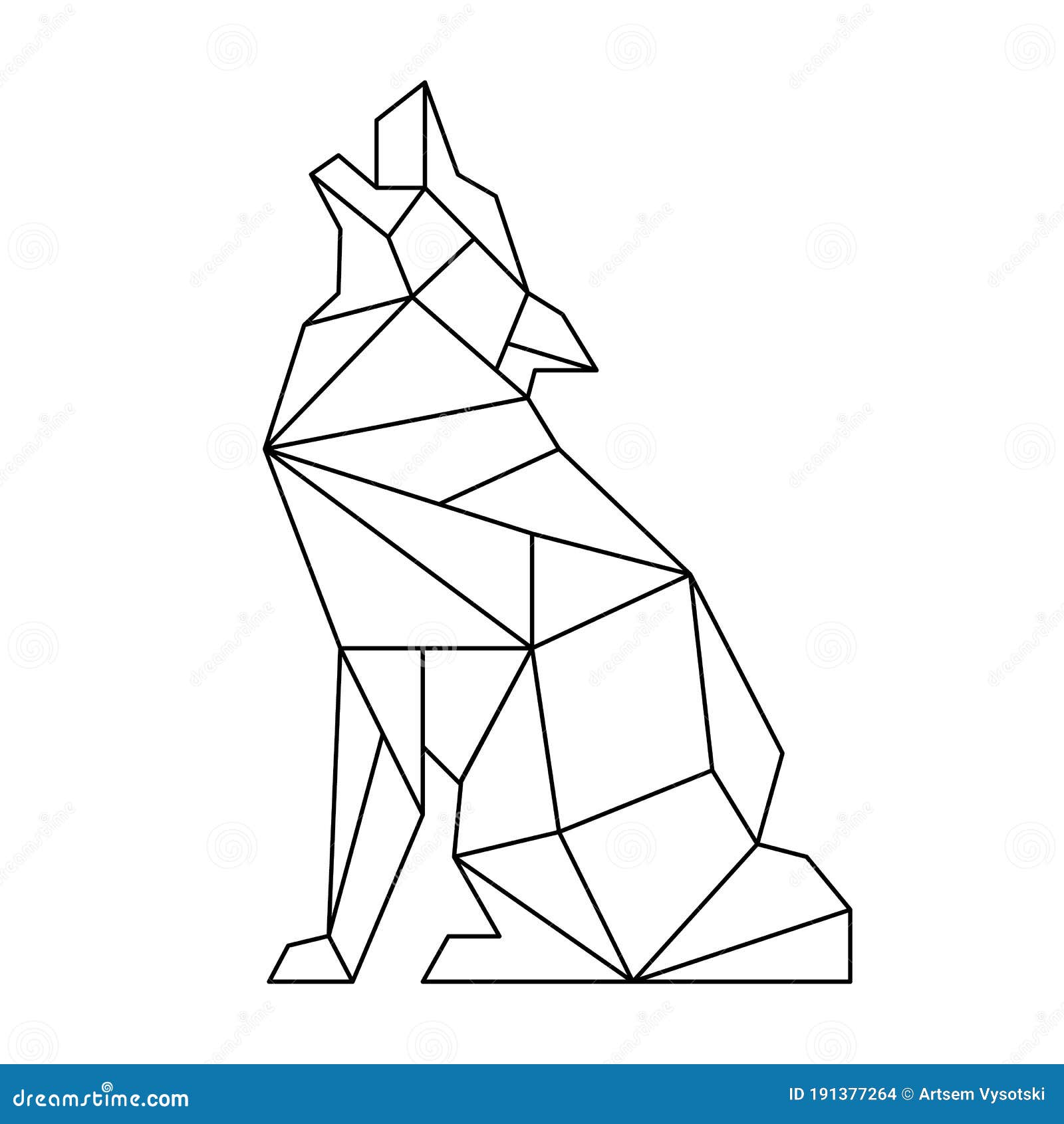 Wolf in polygon style low poly design in triangles stock vector