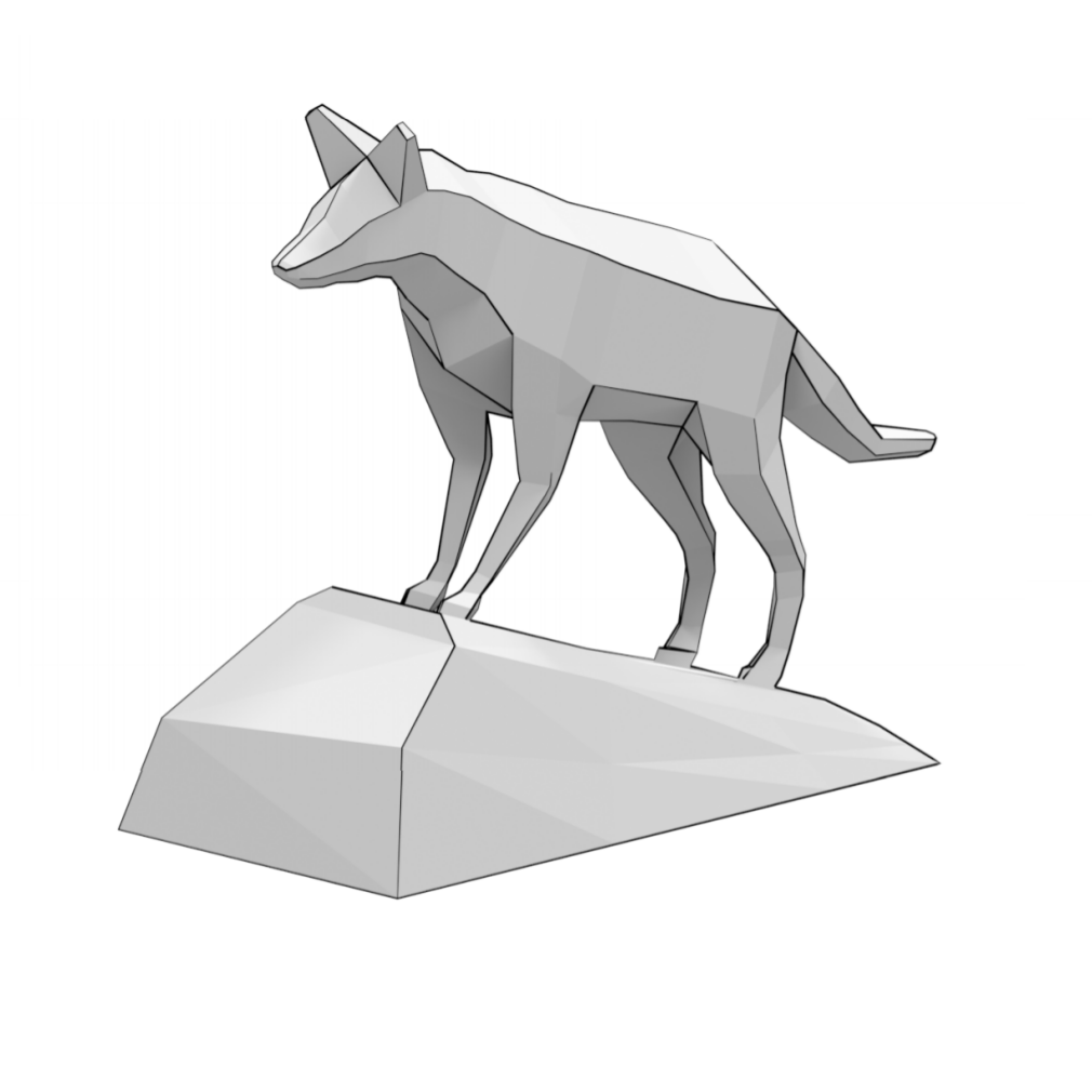 Wolf on the rock papercraft d free printable papercraft templates