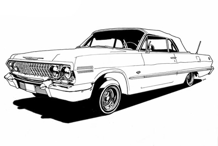 Lowrider colouring book retro rides