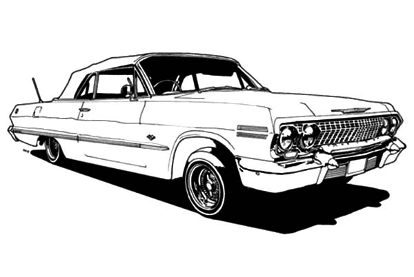 Classic car modication lowrider cars coloring pages