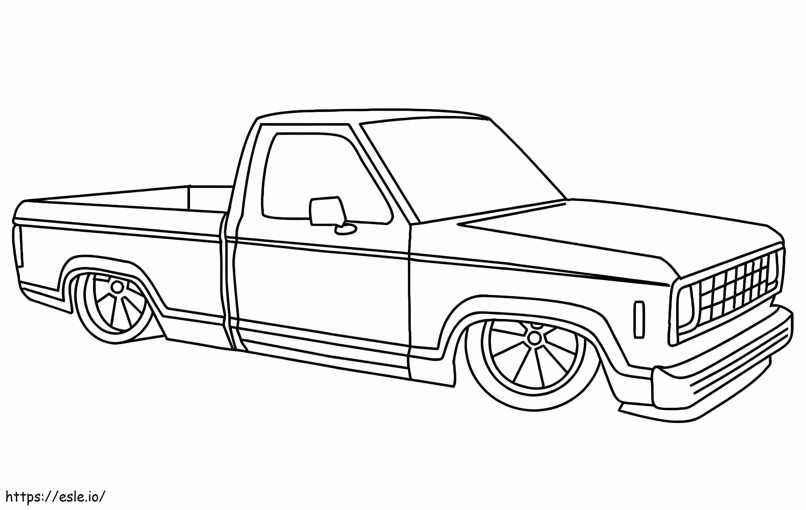 Lowrider truck coloring page