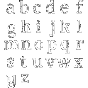 Colorful alphabet coloring page