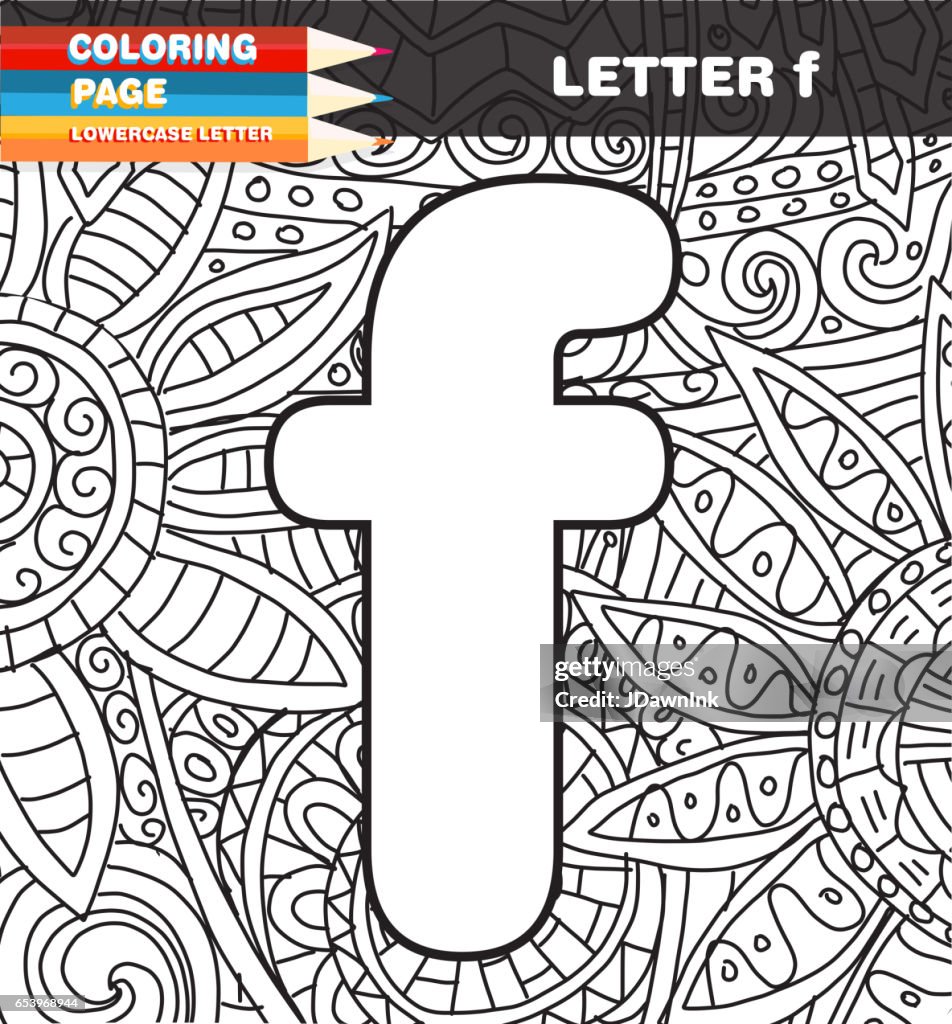 Lower case letter coloring page doodle high
