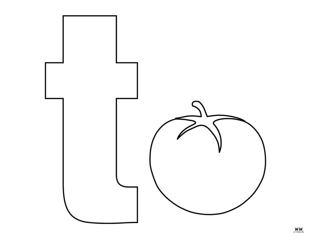 Letter t coloring pages