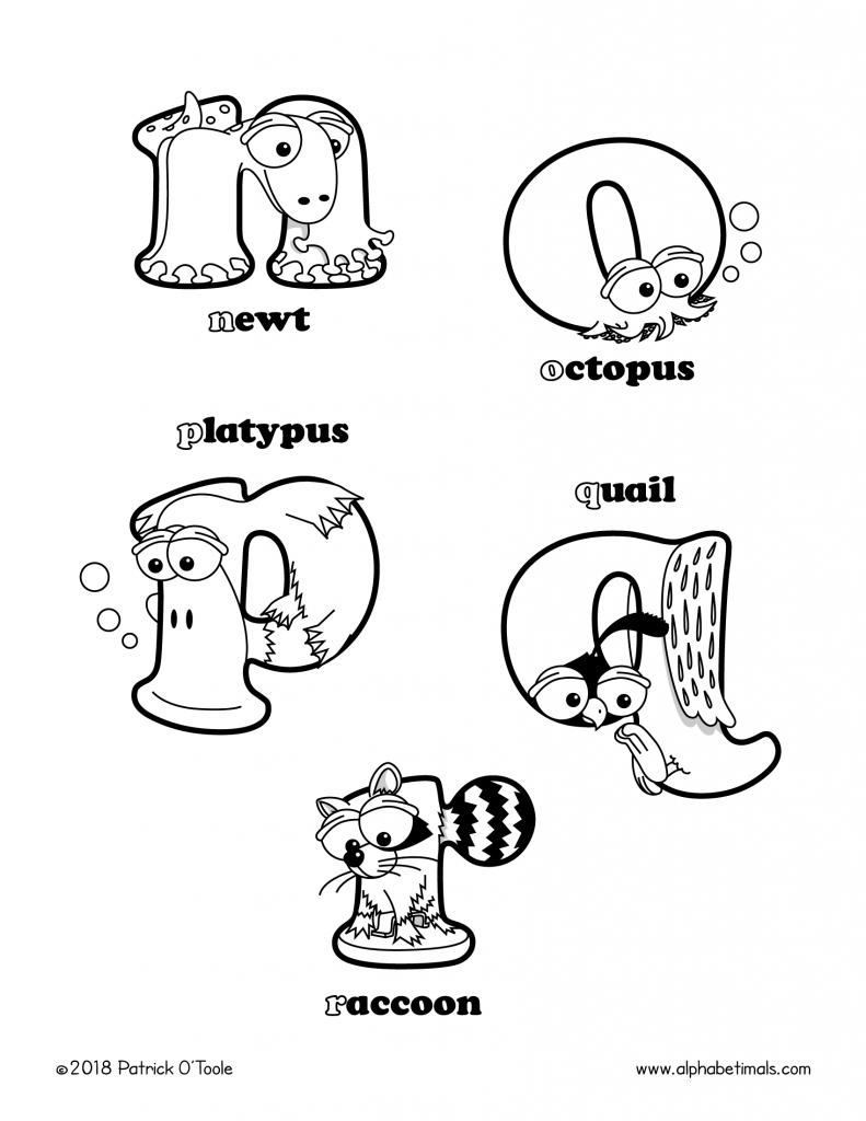 Printable coloring pages lowercase letters animals