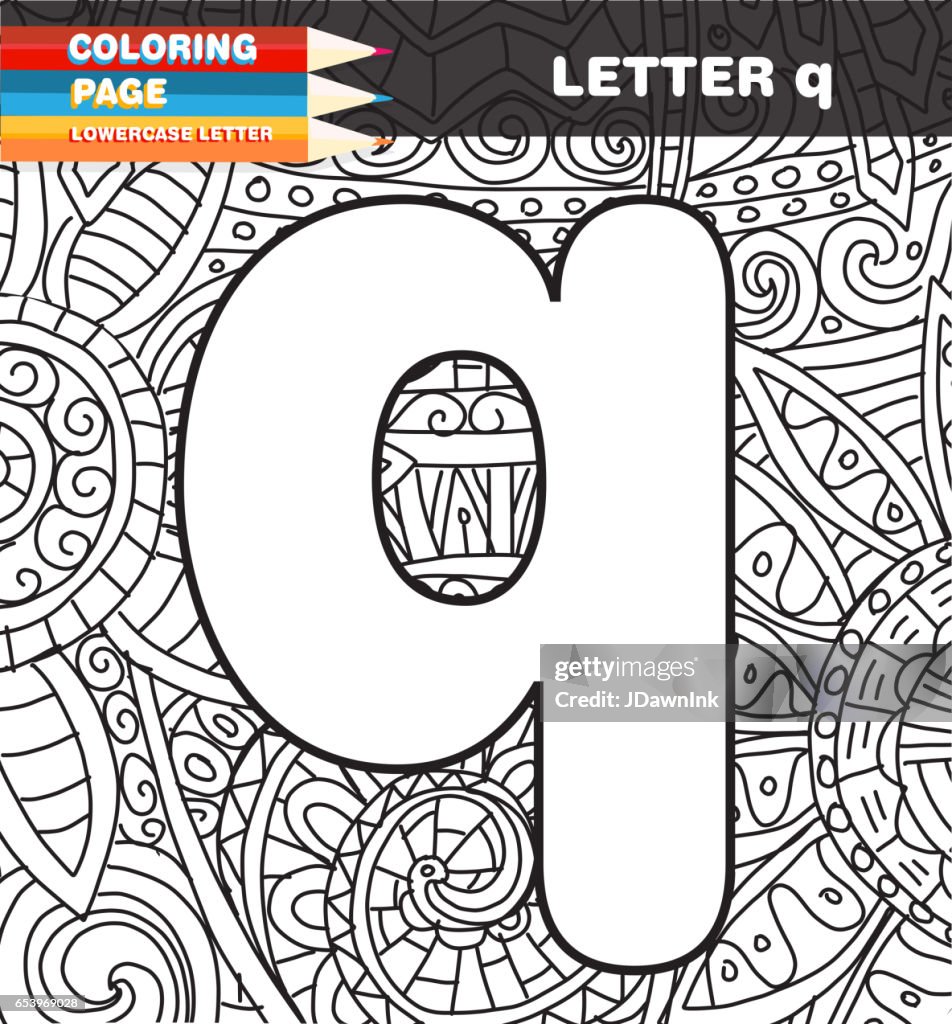 Lower case letter coloring page doodle high