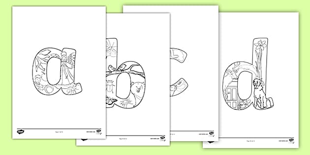 Lowercase alphabet themed mindfulness louring sheets