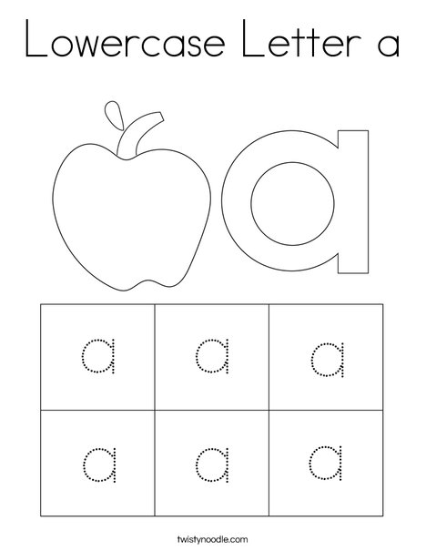 Lowercase letter a coloring page
