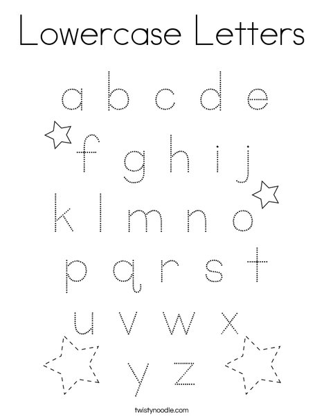 Lowercase letters coloring page