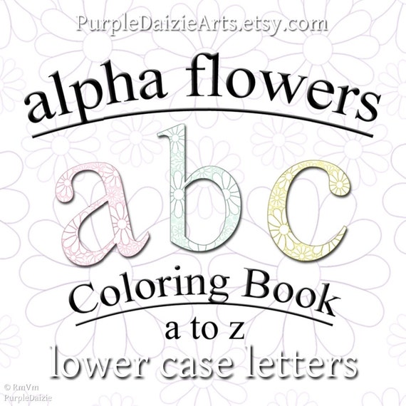 Lowercase alphabet coloring page bundle flower design color pages fun for kids of all ages educational activity pdf color pages