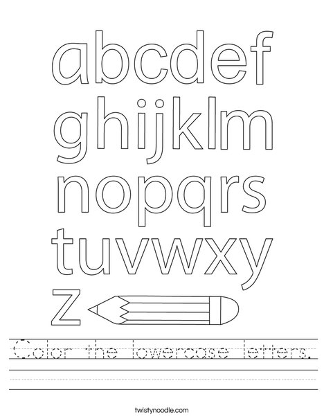 Color the lowercase letters worksheet